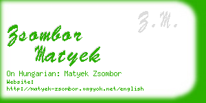 zsombor matyek business card